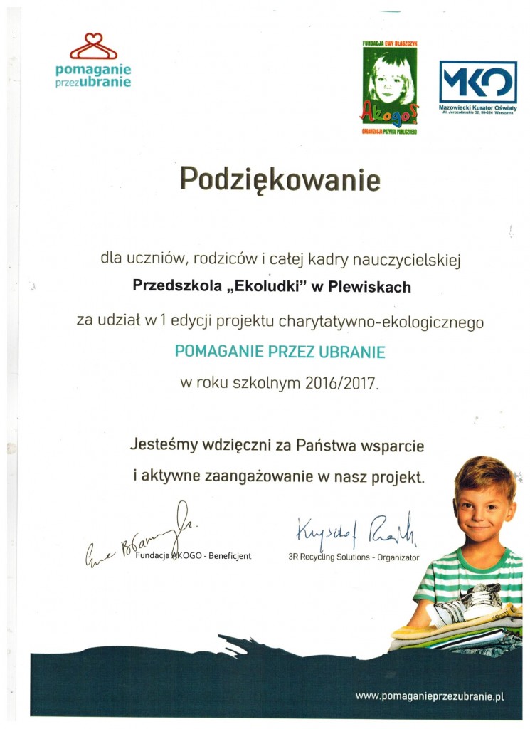 podziekowanie